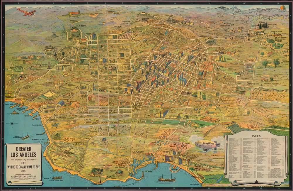 Greater Los Angeles. The Wonder City of America. Where to go and What to See.: Geographicus Rare Antique Maps