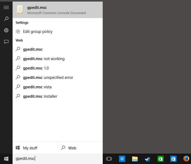 How to disable web search in Windows 10's start menu - gHacks Tech News