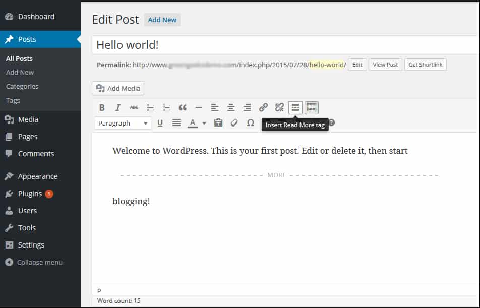 How to Correctly Use the More Tag in WordPress - GreenGeeks