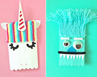 MONSTER AND UNICORN POPSICLE STICK CRAFT