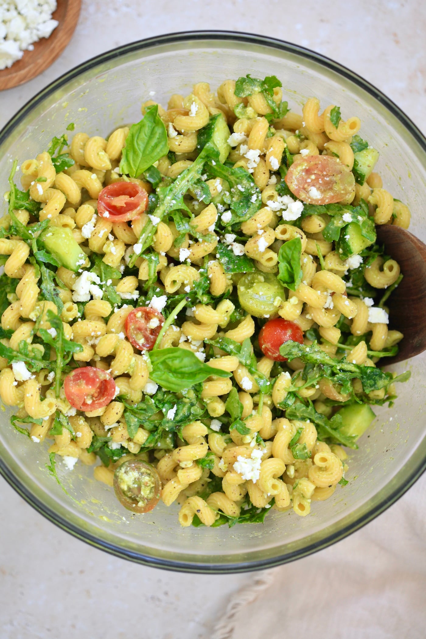 Healthy Pasta Salad with Lemon Basil Dressing - Hummusapien