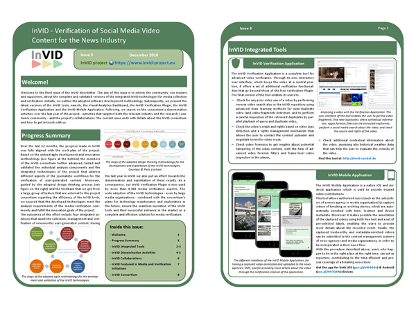 Third issue of the InVID Newsletter - InVID project