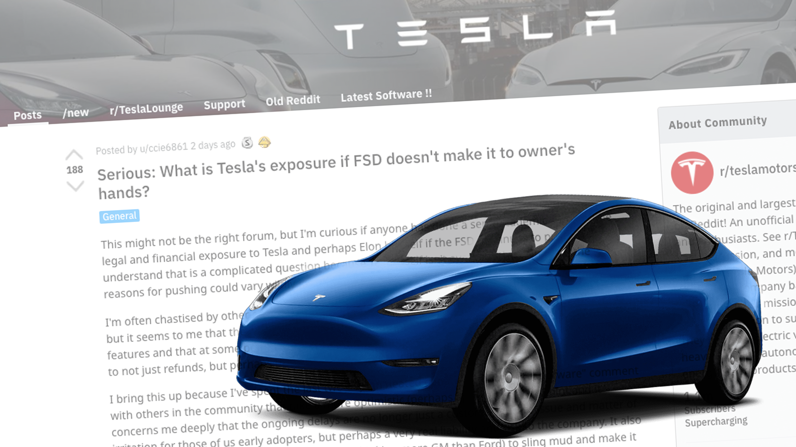 Tesla Owners Take To Reddit Asking What Happens If 'Full Self Driving' Isn't Real