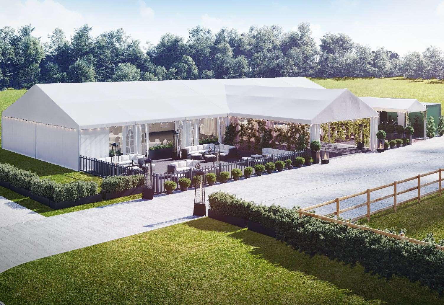 Cave Hotel, outside Canterbury, spends £200k turning outdoor space into wedding venue