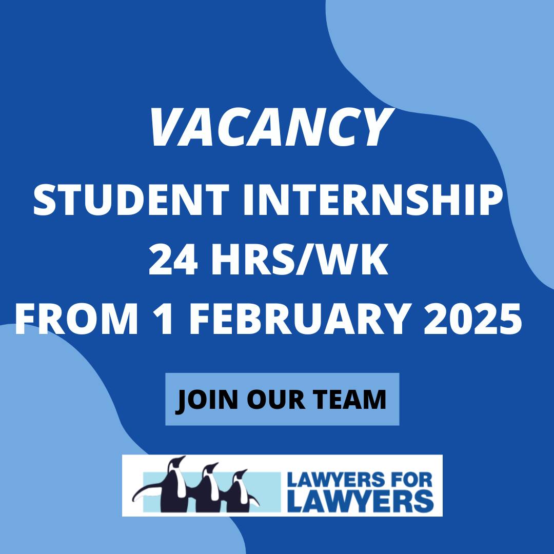 Vacancy: Internship Access to Justice Campaign (24 hours per week) - Lawyers for Lawyers