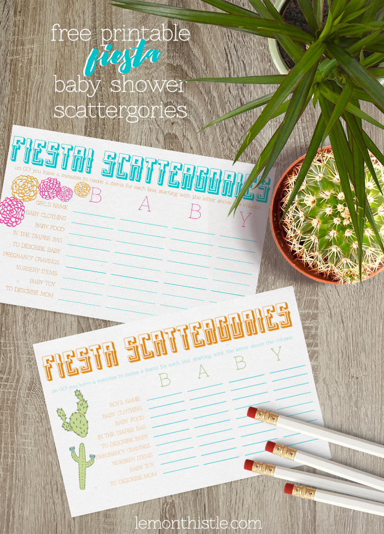 Fiesta! Baby Shower Scattergories 2.0 - Lemon Thistle