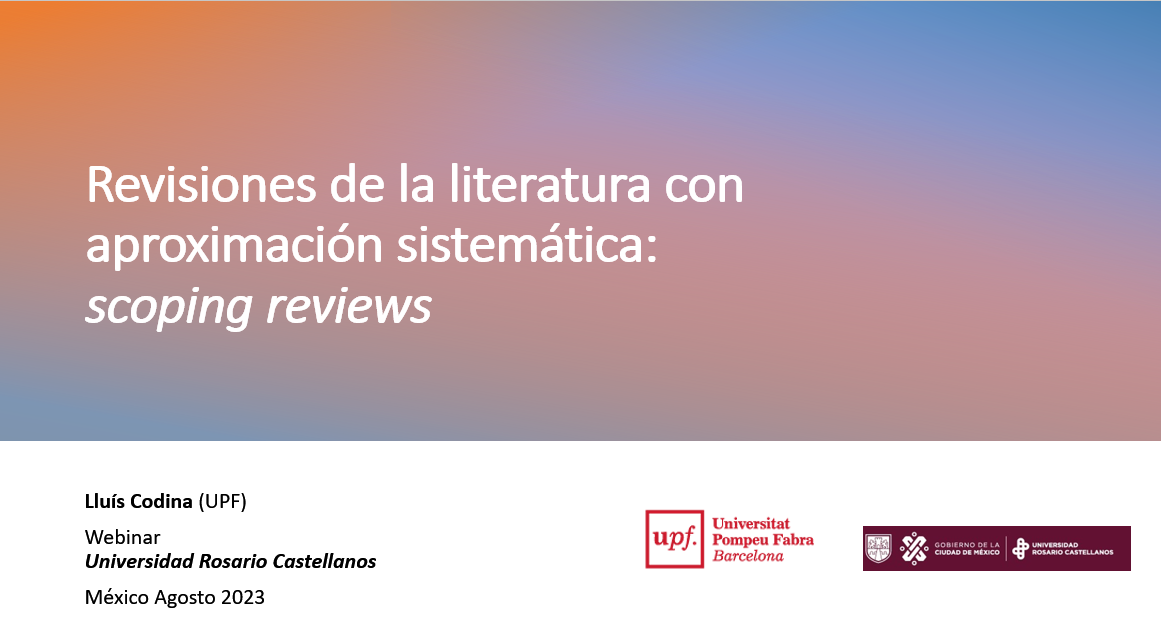 Revisiones sistemáticas de la literatura: scoping reviews