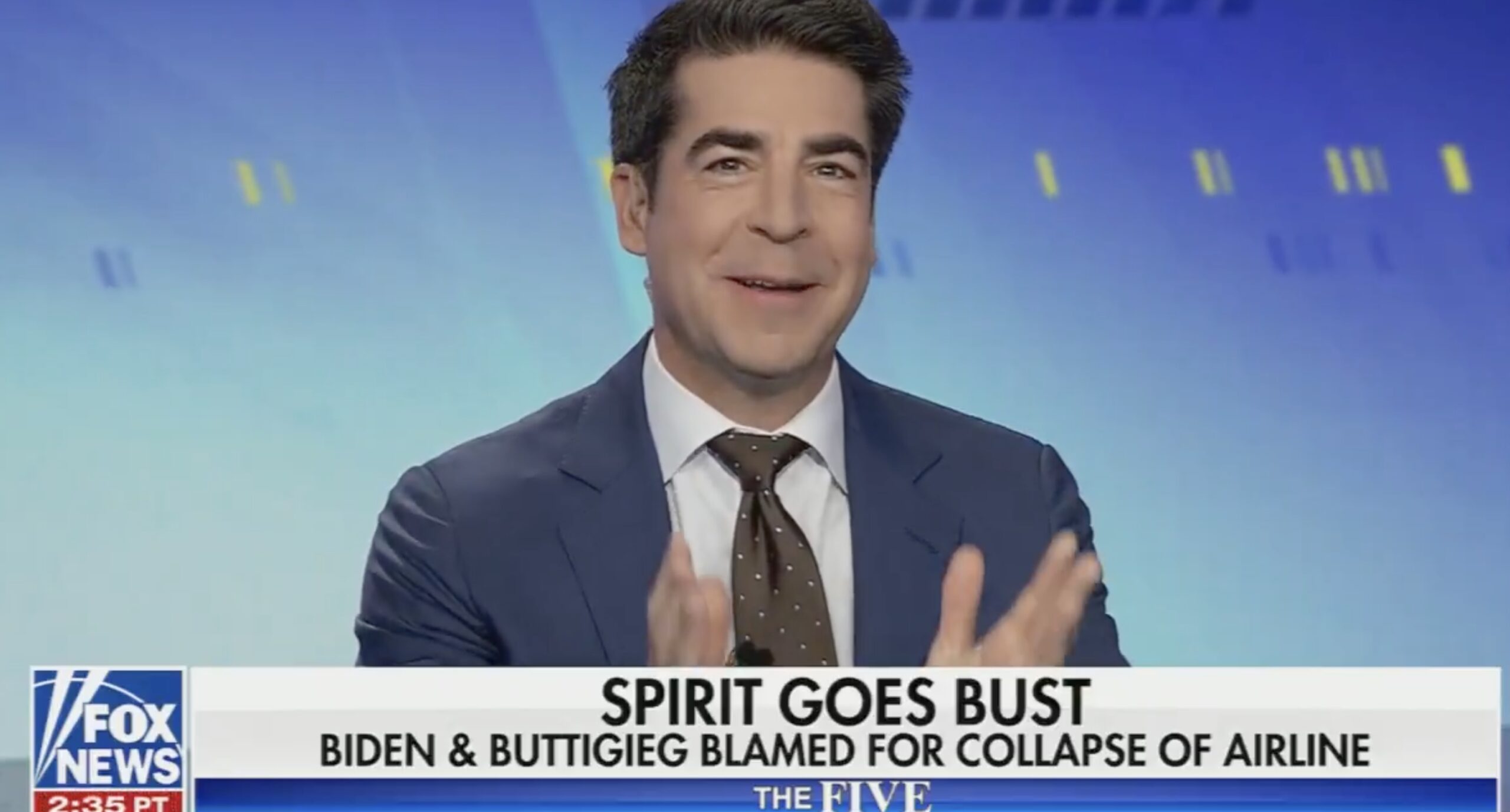 Jesse Watters Blames Biden for Spirit Airlines Collapse