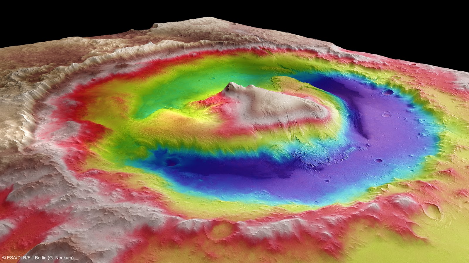 Un viaggio di 500 km per il metano osservato sopra il cratere Gale di Marte