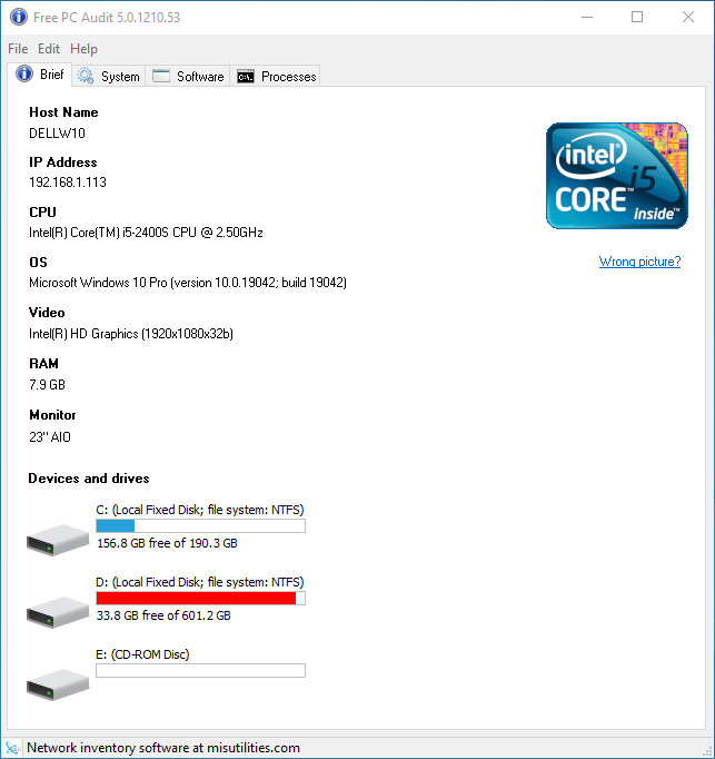 Network inventory software - Free PC Audit