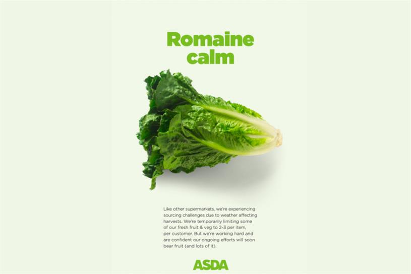 Romaine calm: Asda’s pun keeps customers happy - More About Advertising