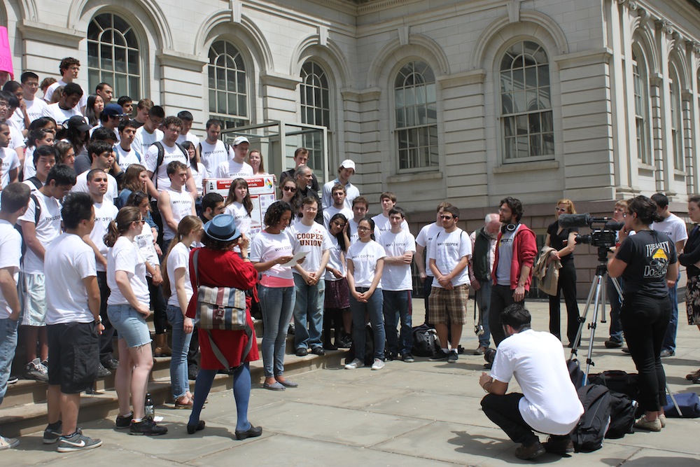 Cooper Students Protest Tuition at City Hall - The New School Free Press