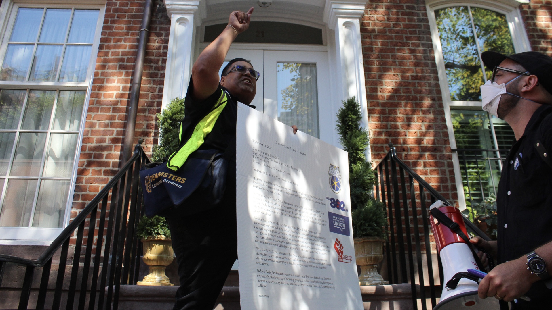 New Schoolers march to President McBride’s townhouse to demand better treatment of part-time faculty, student workers and other staff - The New School Free Press