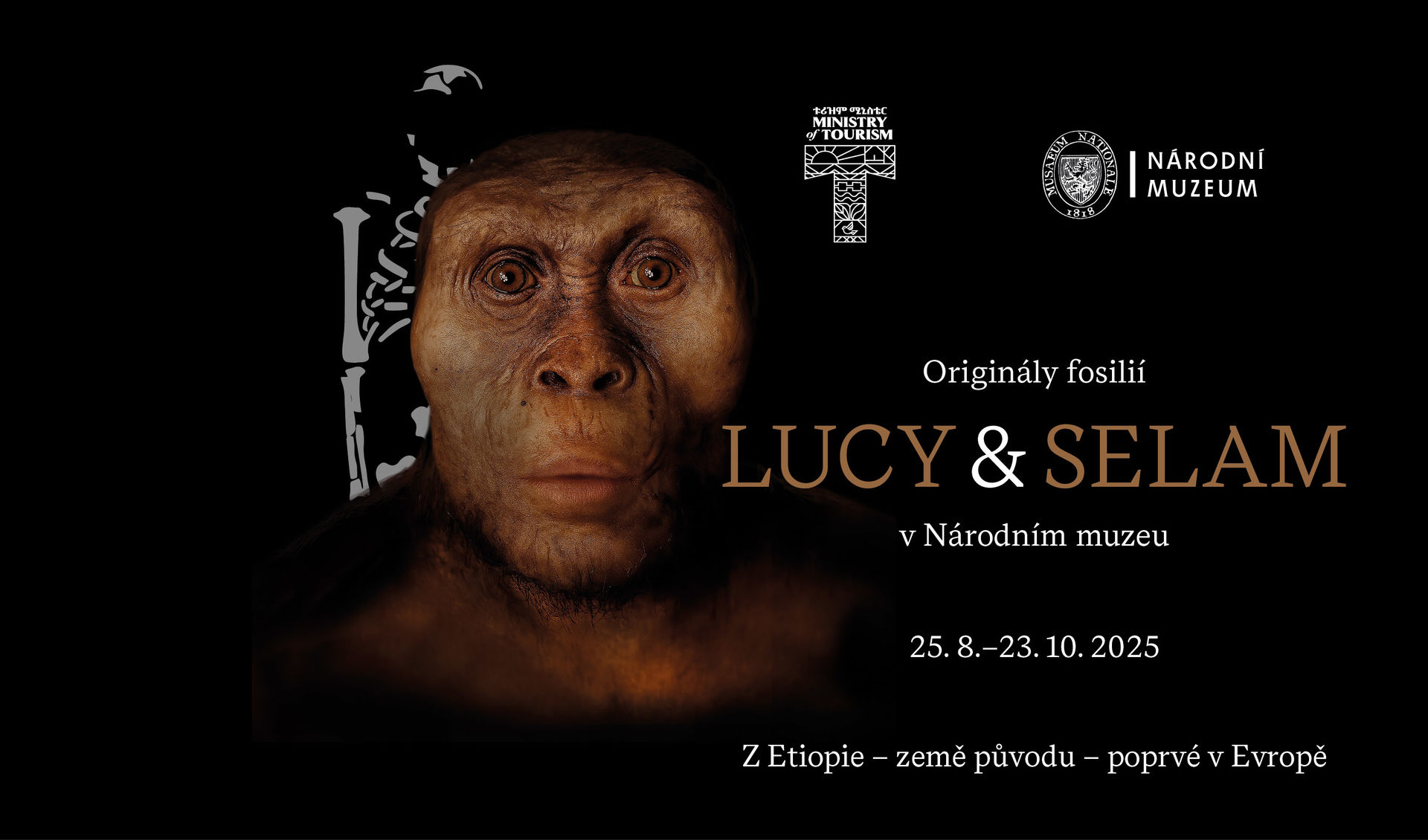 Pozvánka v českém znakovém jazyce: Originály fosilií předků člověka Lucy & Selam v Národním muzeu - Národní muzeum