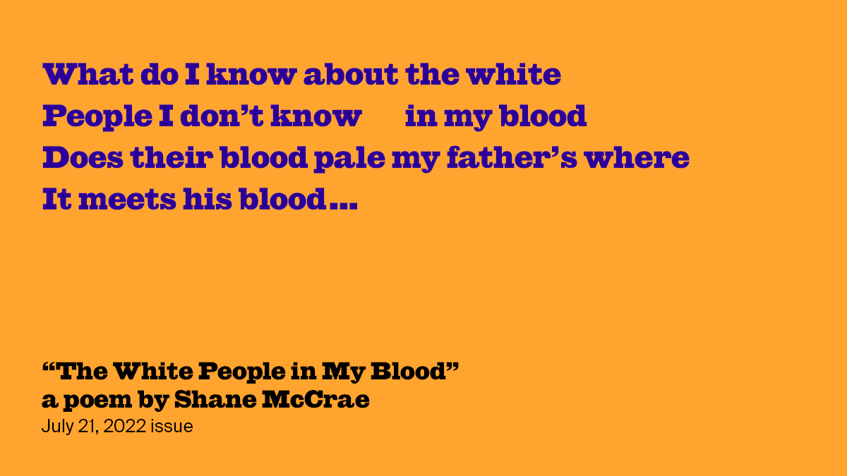 The White People in My Blood | Shane McCrae | The New York Review of Books