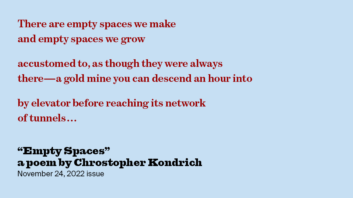 Empty Spaces | Christopher Kondrich | The New York Review of Books