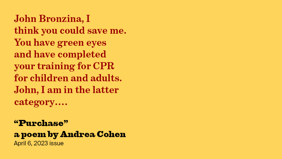 Purchase | Andrea Cohen | The New York Review of Books