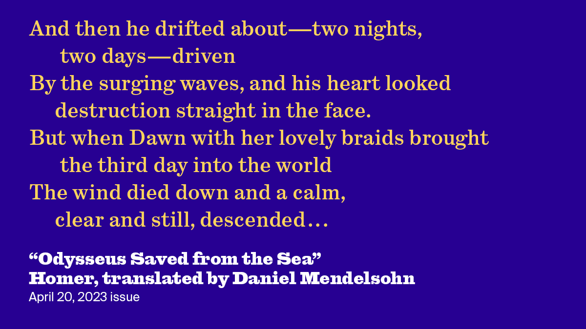 Odysseus Saved from the Sea | Daniel Mendelsohn, Homer | The New York Review of Books