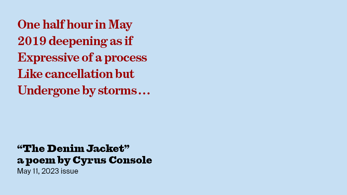 The Denim Jacket | Cyrus Console | The New York Review of Books