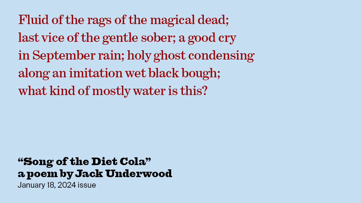 Song of the Diet Cola | Jack Underwood | The New York Review of Books