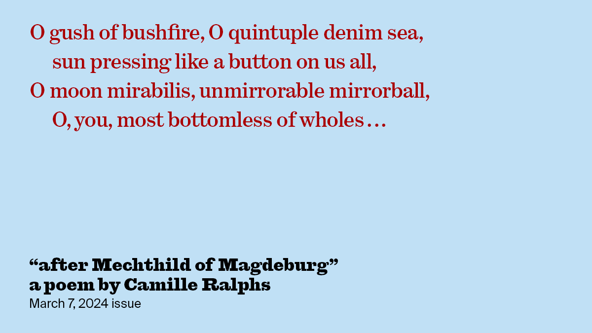 after Mechthild of Magdeburg | Camille Ralphs | The New York Review of Books