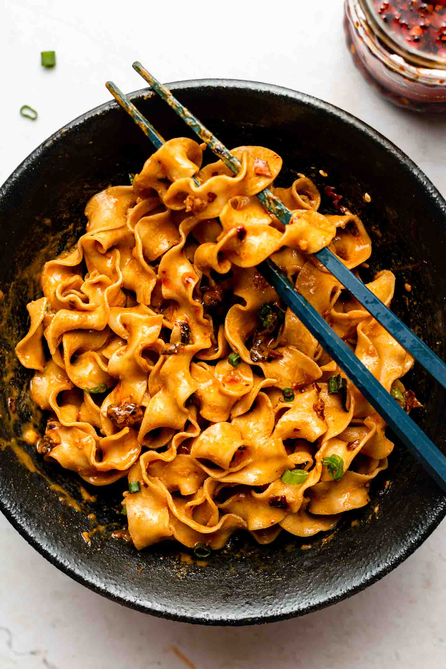 Spicy Chili Crisp Sesame Noodles - Okonomi Kitchen