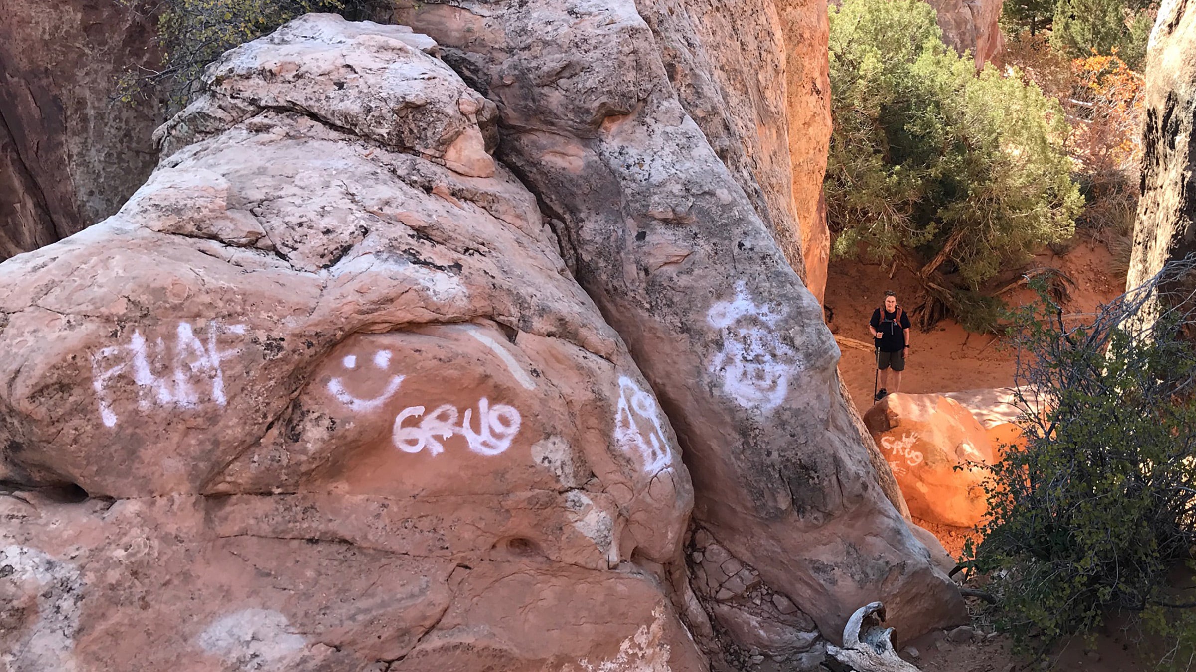Vandals Left Graffiti in Arches National Park