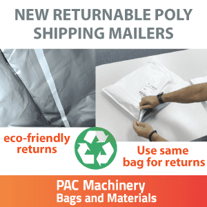 NEW Rollbag Returnable Poly Shipping Mailers for Automatic Bagging - PAC Machinery