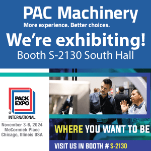 Experience 'Flexible Sustainability' Showcased Through a Range of New Packaging Solutions by PAC Machinery at Pack Expo International 2024. - PAC Machinery