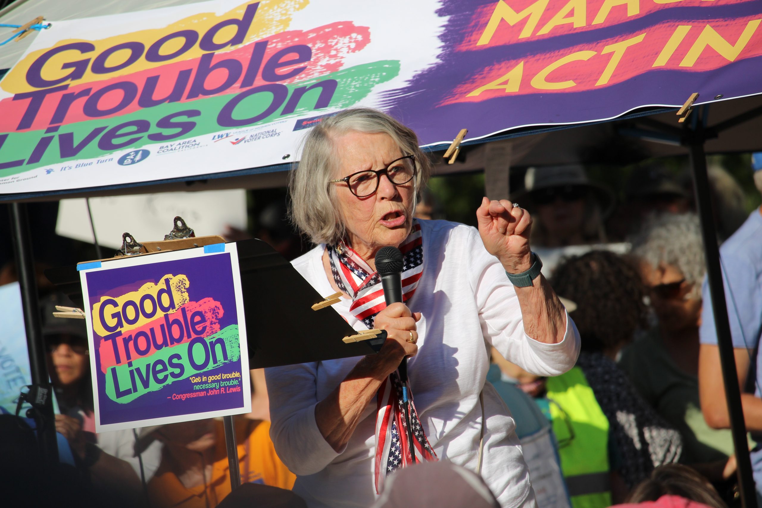 Hundreds gather at 'Good Trouble Lives On' event - Palo Alto Online