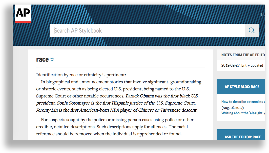 AP Stylebook update: It's OK to call something racist when it's racist - Poynter