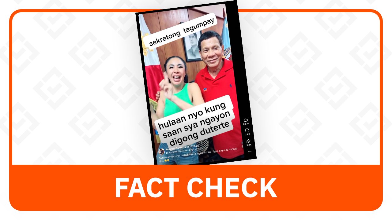 FACT CHECK: Duterte not released, post uses old video with actress Giselle Sanchez