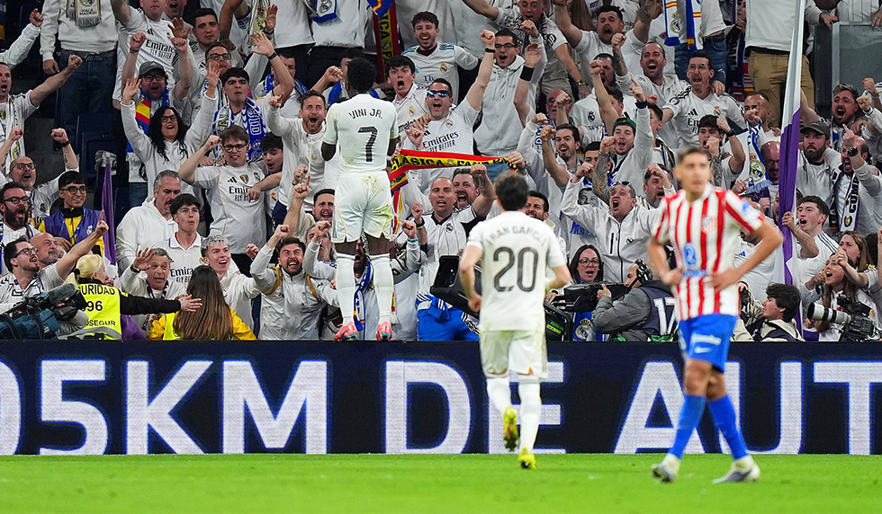 ¡Paquete doble derbi! Vinícius lleva a la Real al 3-2 ante el Atlético