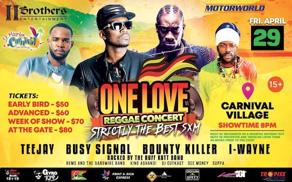 One Love Reggae Concert - St. Maarten 2022 - reggaeville.com
