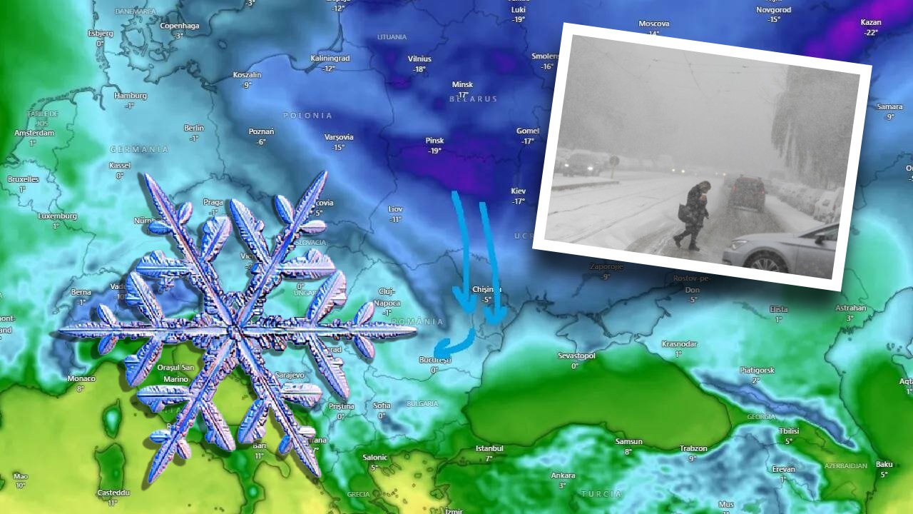 Un anticiclon polar se năpustește asupra României. Se anunță ninsori abundente și temperaturi extreme