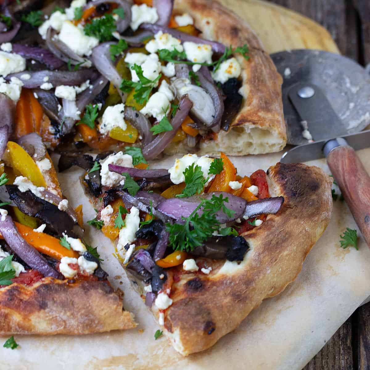 Grilled Vegetable and Goat Cheese Pizza - Seasons and Suppers