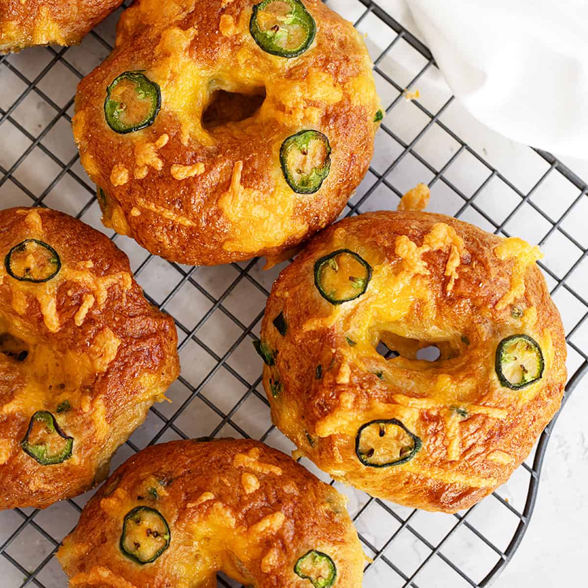 Jalapeño Cheddar Bagels - Seasons and Suppers