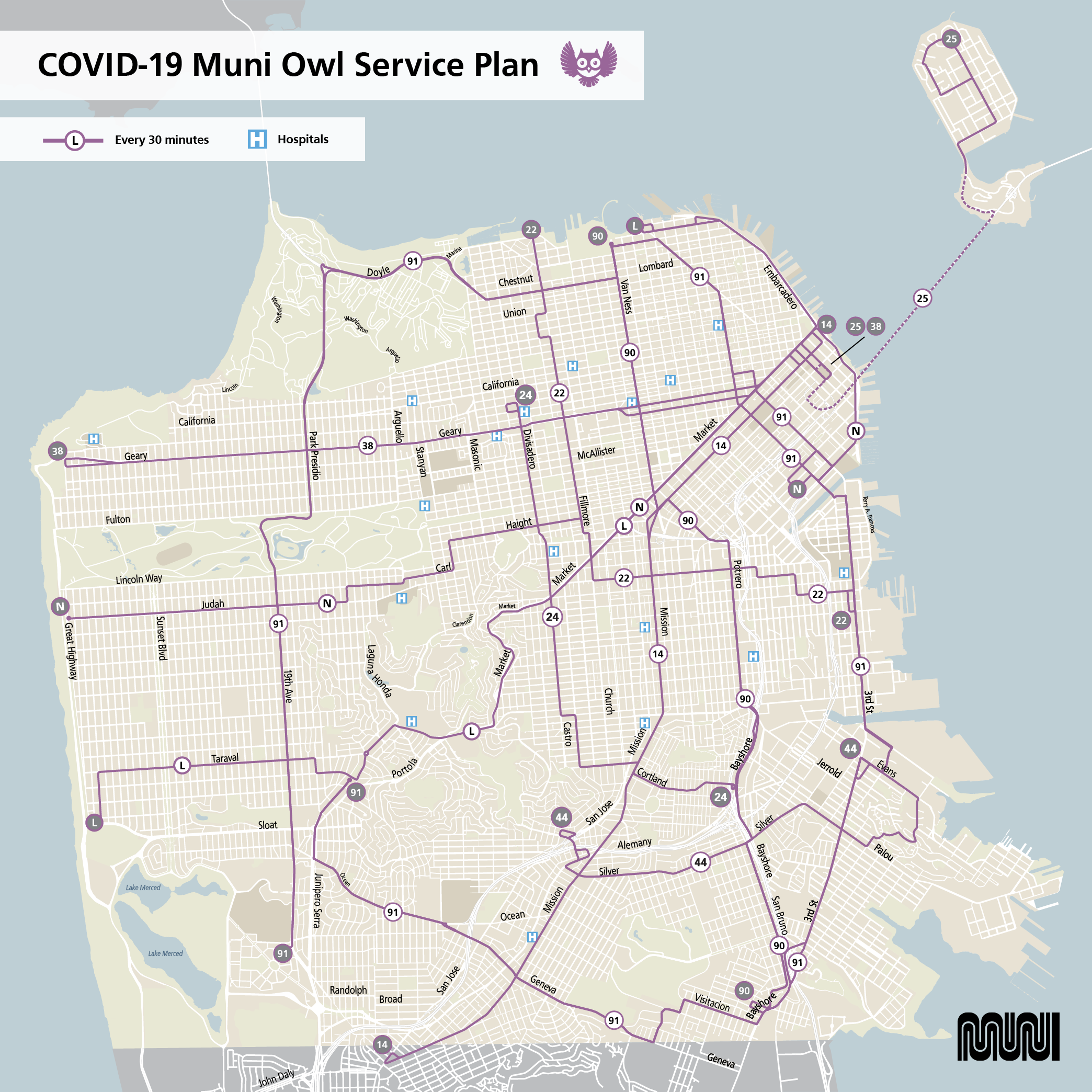 Beginning April 8: Modified Owl Service to Start Earlier at 10 pm | SFMTA