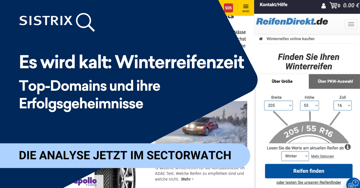 Notwendiges Übel oder treuer Begleiter über den Winter? - Die Top-Domains rund um Winterreifen in Deutschland - SISTRIX