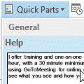 How to Insert Text using Quick Parts | Slipstick Systems