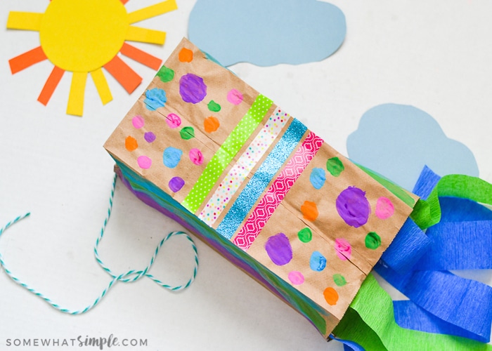 Paper Bag Kites (Fun Craft For Kids) - Somewhat Simple
