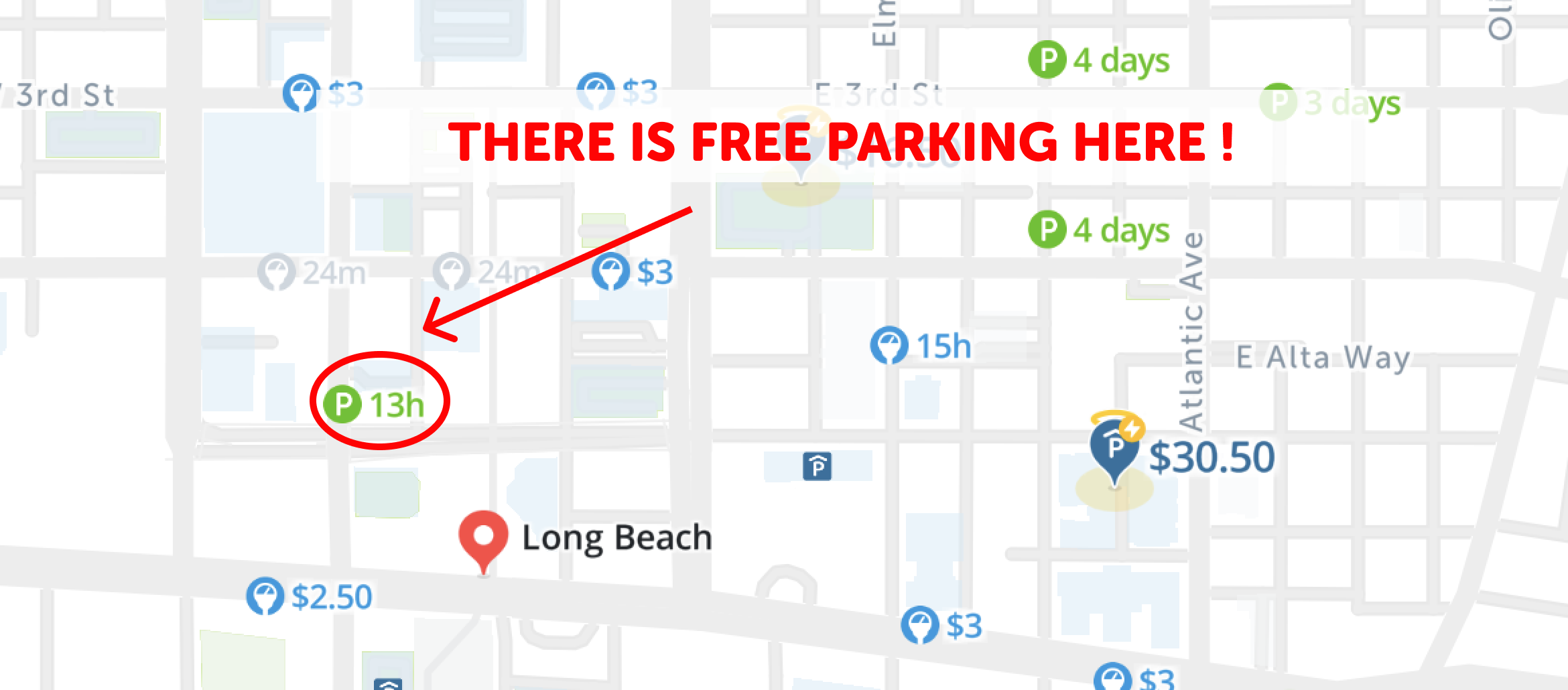 2026 Map of Free Parking in Long Beach - SpotAng