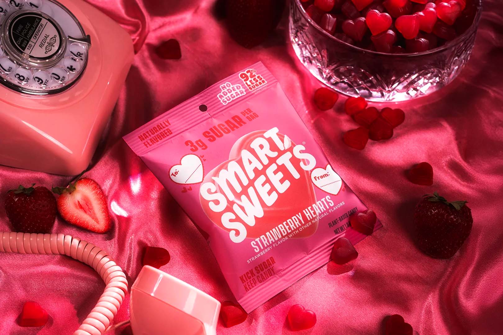 SmartSweets Strawberry Hearts low-sugar Valentine treat