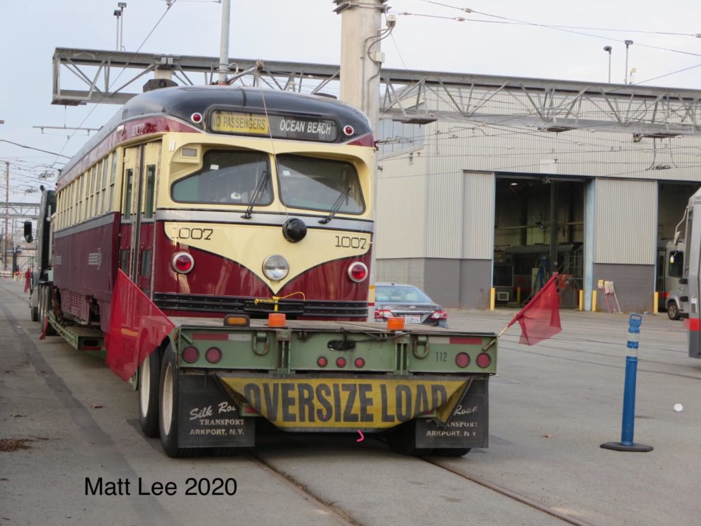 Final restored PCC back home Final restored PCC back home - Market Street Railway