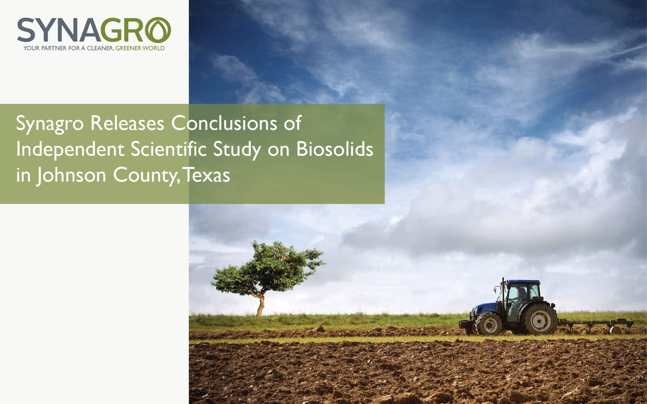 Synagro Releases Conclusions of Independent Scientific Study on Biosolids in Johnson County, Texas | Synagro