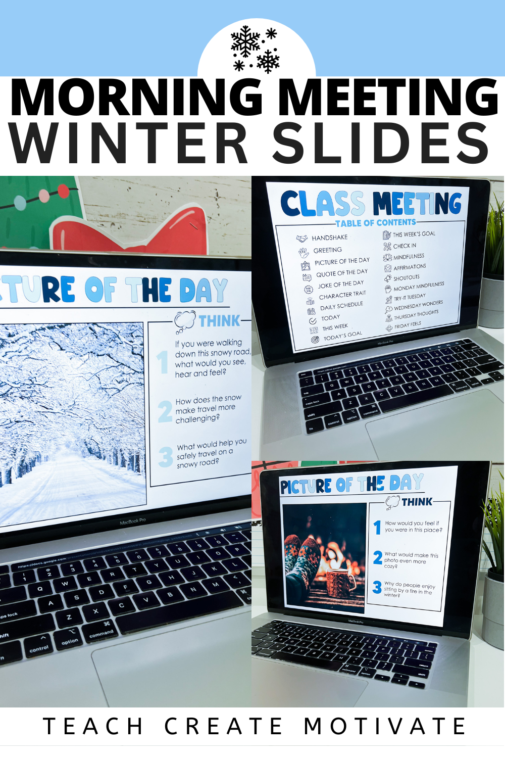 WINTER MORNING MEETING SLIDES - Teach Create Motivate