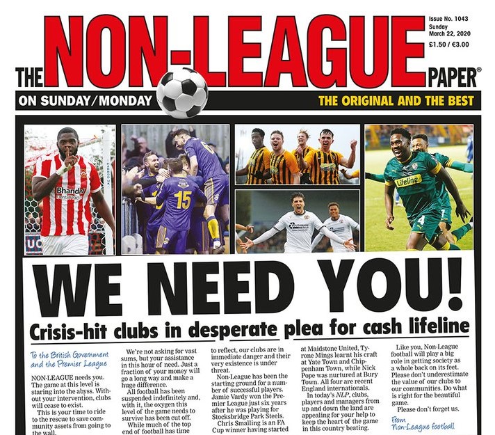 The Non-League Paper demands action as football fights for survival - The Non-League Football Paper