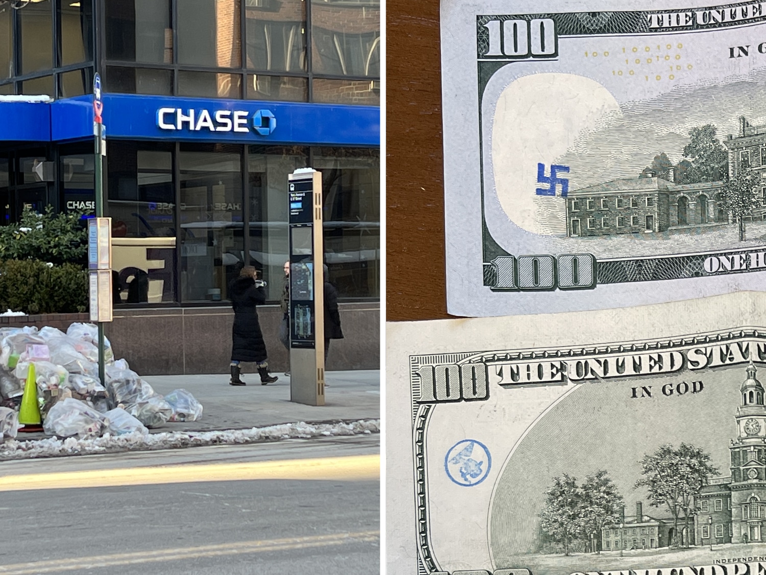 Swastika-Stamped Cash Dispensed From UES Chase Bank ATM - Upper East Site