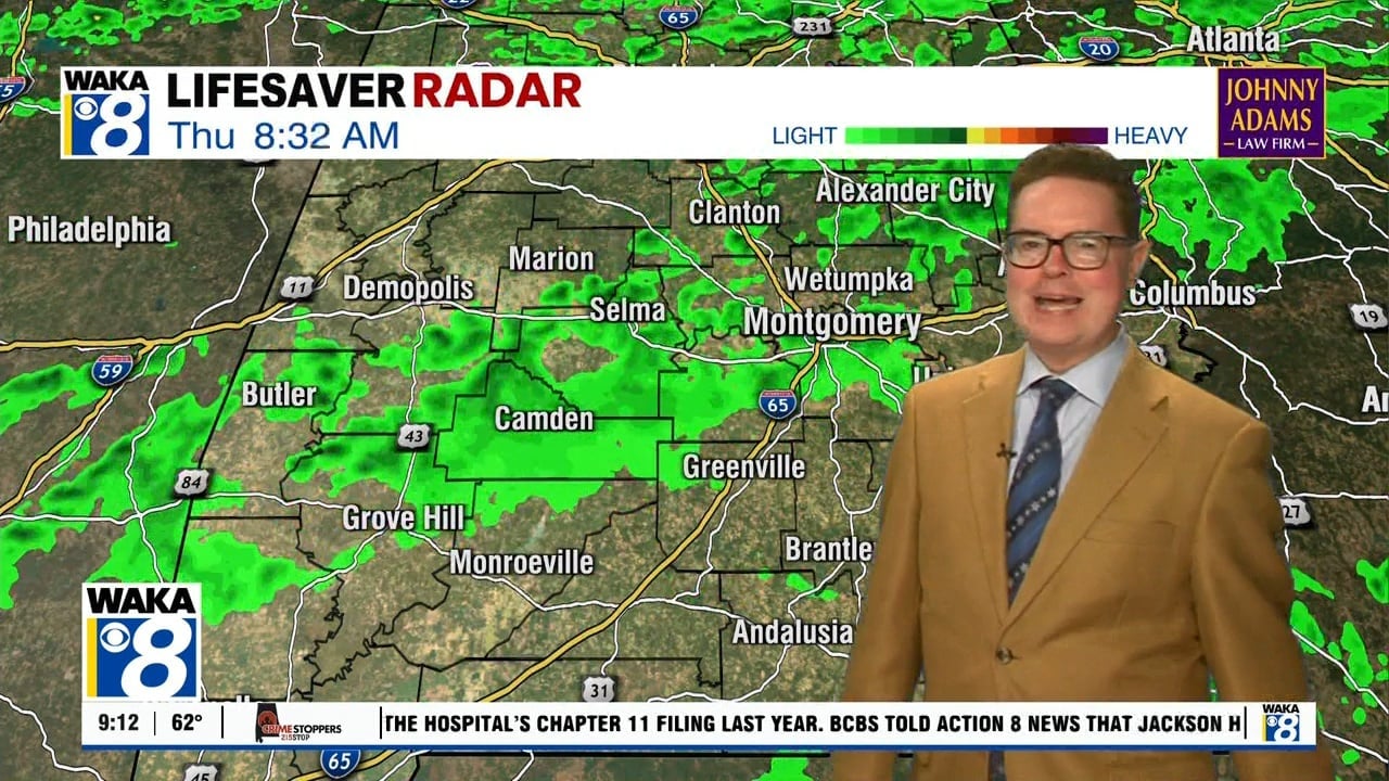 Periods of rain today with scattered thunderstorms - WAKA 8