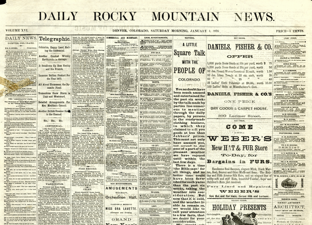 How Colorado Rang in 1876, the Year It Became a State